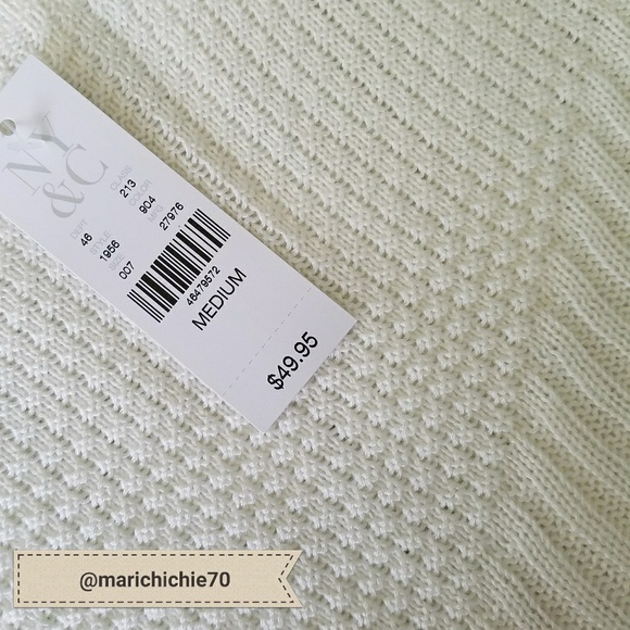 NWT New York & Co. Zip-Accent Mixed Knit Sweater - Picture 5 of 6